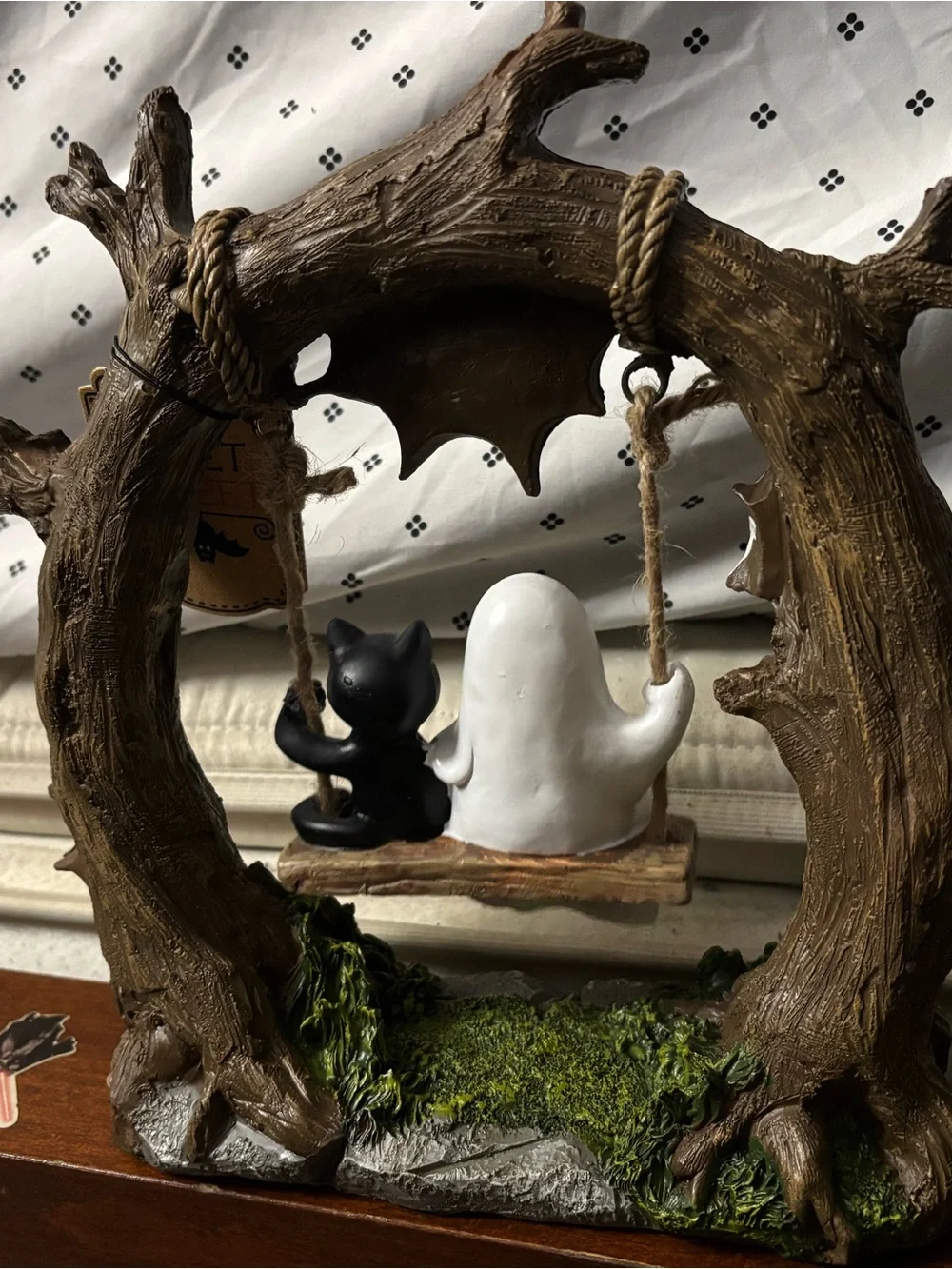 T.J.Maxx Halloween Ghost & Black Cat Swing Decor